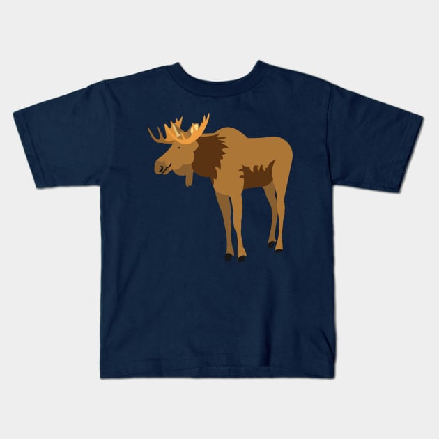 Moose Kids T-Shirt by evisionarts